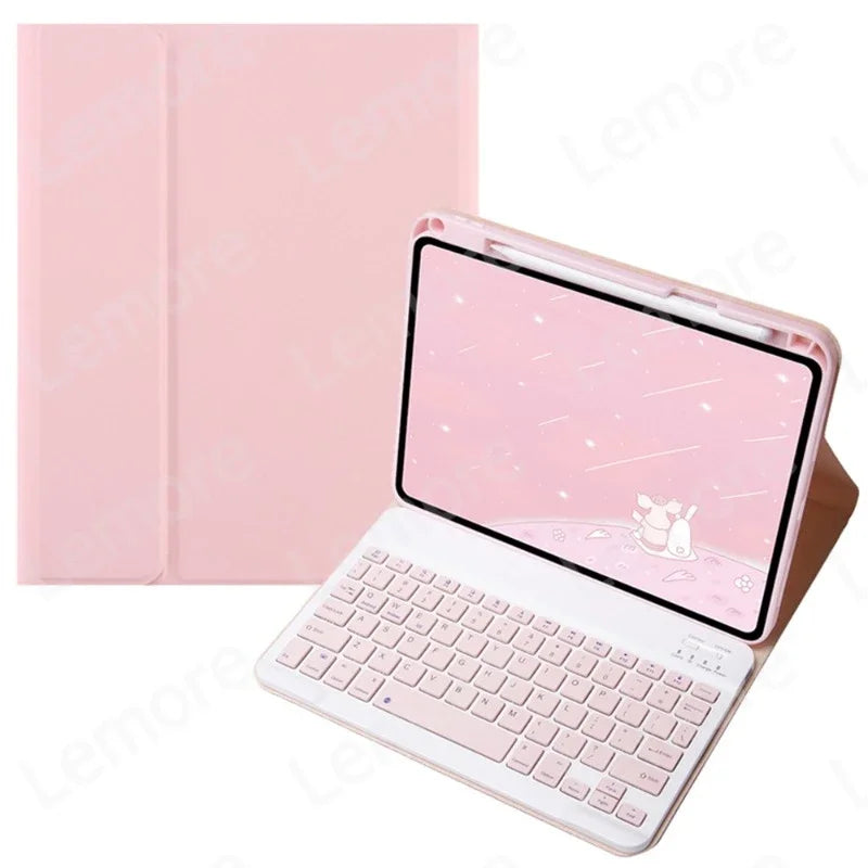 Funda con teclado para Xiaomi Redmi Pad 2 2025, funda con soporte de 11 pulgadas con ranura para lápiz, teclado español, portugués, ruso y inglés