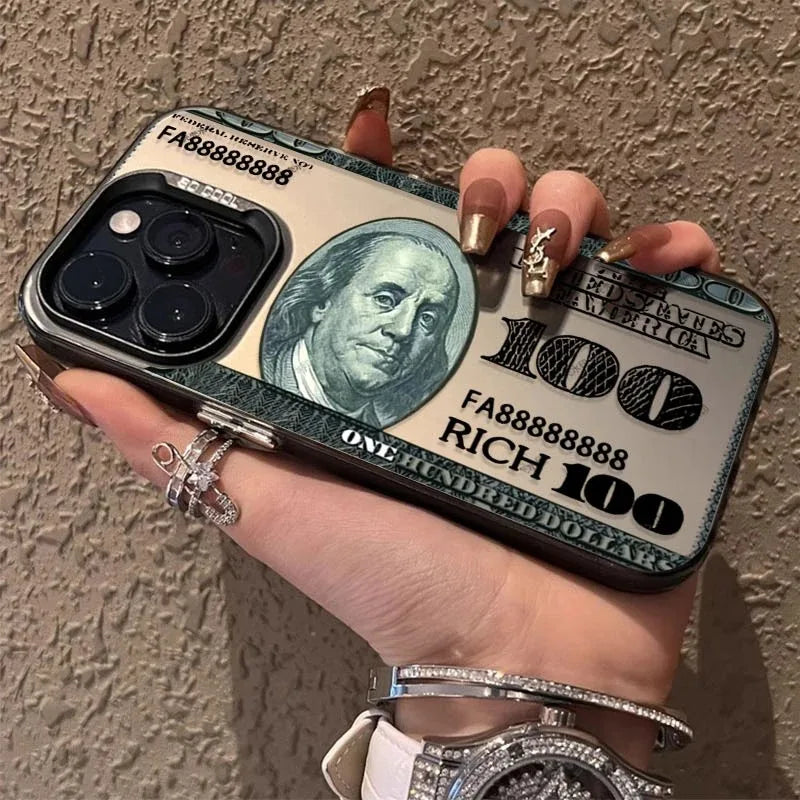 Funda de teléfono de PC con diseño Popular de dólar para iPhone 15 16 14 Plus 16E 13 12 Pro Max, cubierta dura mate a prueba de golpes para teléfono USD