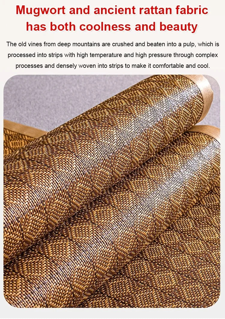 Colchoneta refrescante de seda helada para verano, de bambú natural plegable de doble cara, para camas de 1.5/1.8m, ideal para dormir sin ropa en el hogar o dormitorio.