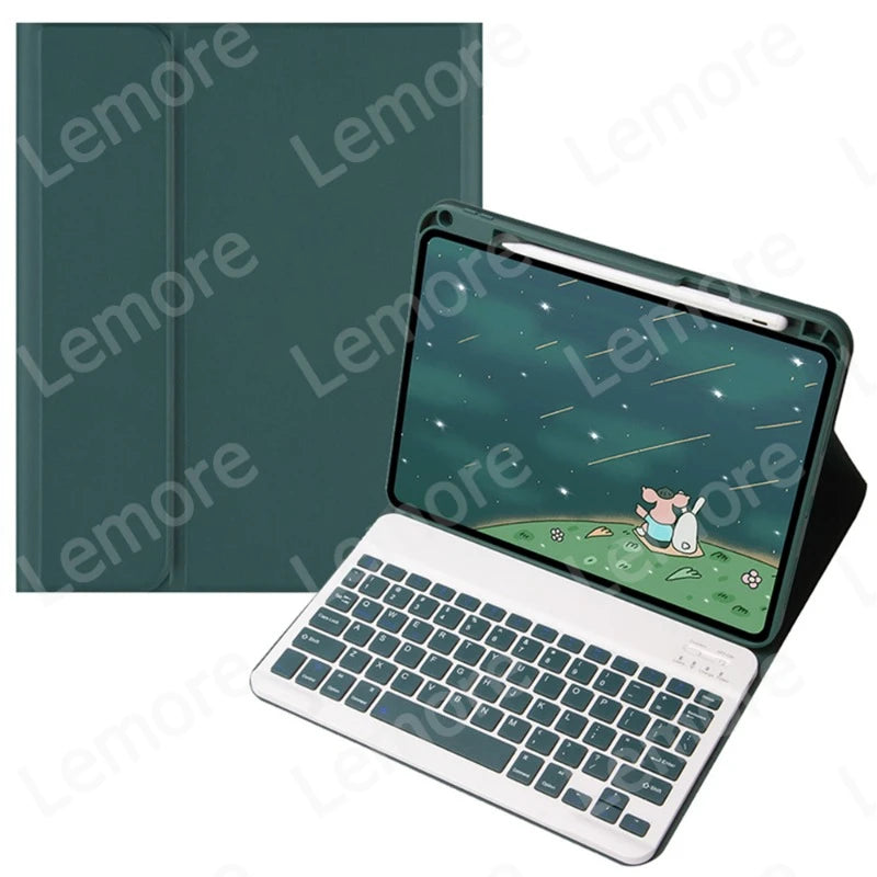 Funda con teclado para Xiaomi Redmi Pad 2 2025, funda con soporte de 11 pulgadas con ranura para lápiz, teclado español, portugués, ruso y inglés