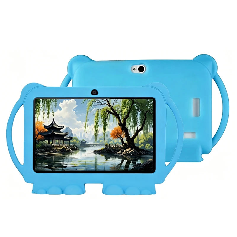 Nueva Tablet Infantil de 7 Pulgadas con Funda Protectora de Dibujos Animados, WiFi 5G, Android, para Aprendizaje y Educación, Tablet PC para Niños, 4GB RAM, 64GB ROM