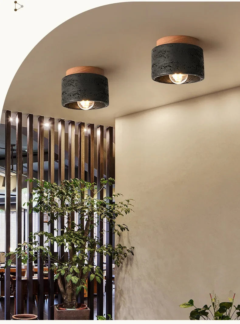 Lámpara de techo LED de piedra travertino, accesorio de iluminación para pasillo, sala de estar, comedor, decoración de dormitorio, lámpara de techo