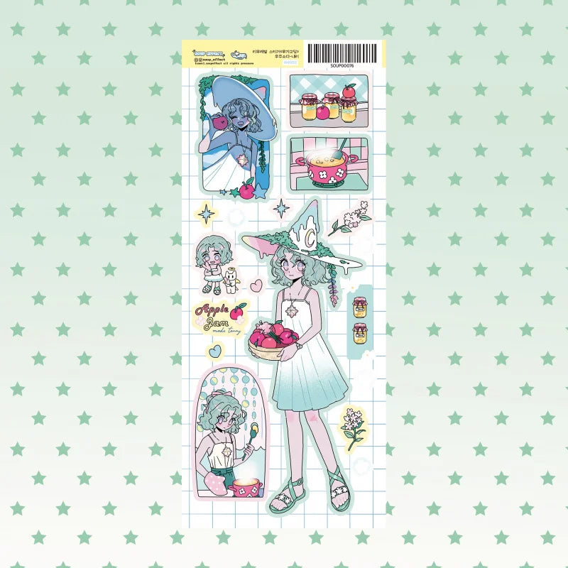 Pegatinas de dibujos animados coreanos, pegatinas de personajes de chica dulce y bonita, manual, diario, cuaderno, planificador, álbum de recortes, pegatina decorativa DIY