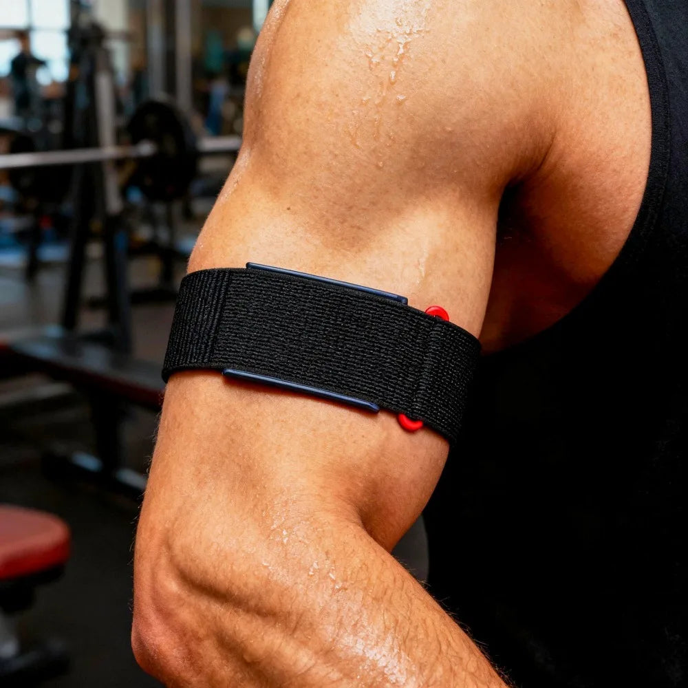 Banda deportiva de nailon, banda para bíceps, diseño de bucle, correa de seguimiento de Fitness transpirable, banda ajustable para brazo/carril para correa de Helio Amazfit