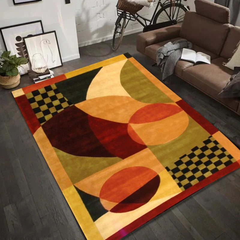 Alfombra con patrón geométrico abstracto, alfombra Art Deco moderna para sala de estar, decoración del hogar, dormitorio, decoración de la sala de estar