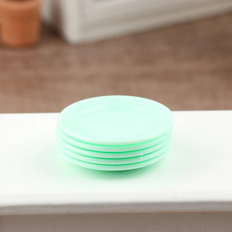 Mini platos de comida para casa de muñecas, plato de comedor de simulación para casa de muñecas, accesorios de cocina, juguetes para juego de imitación, 5 uds.