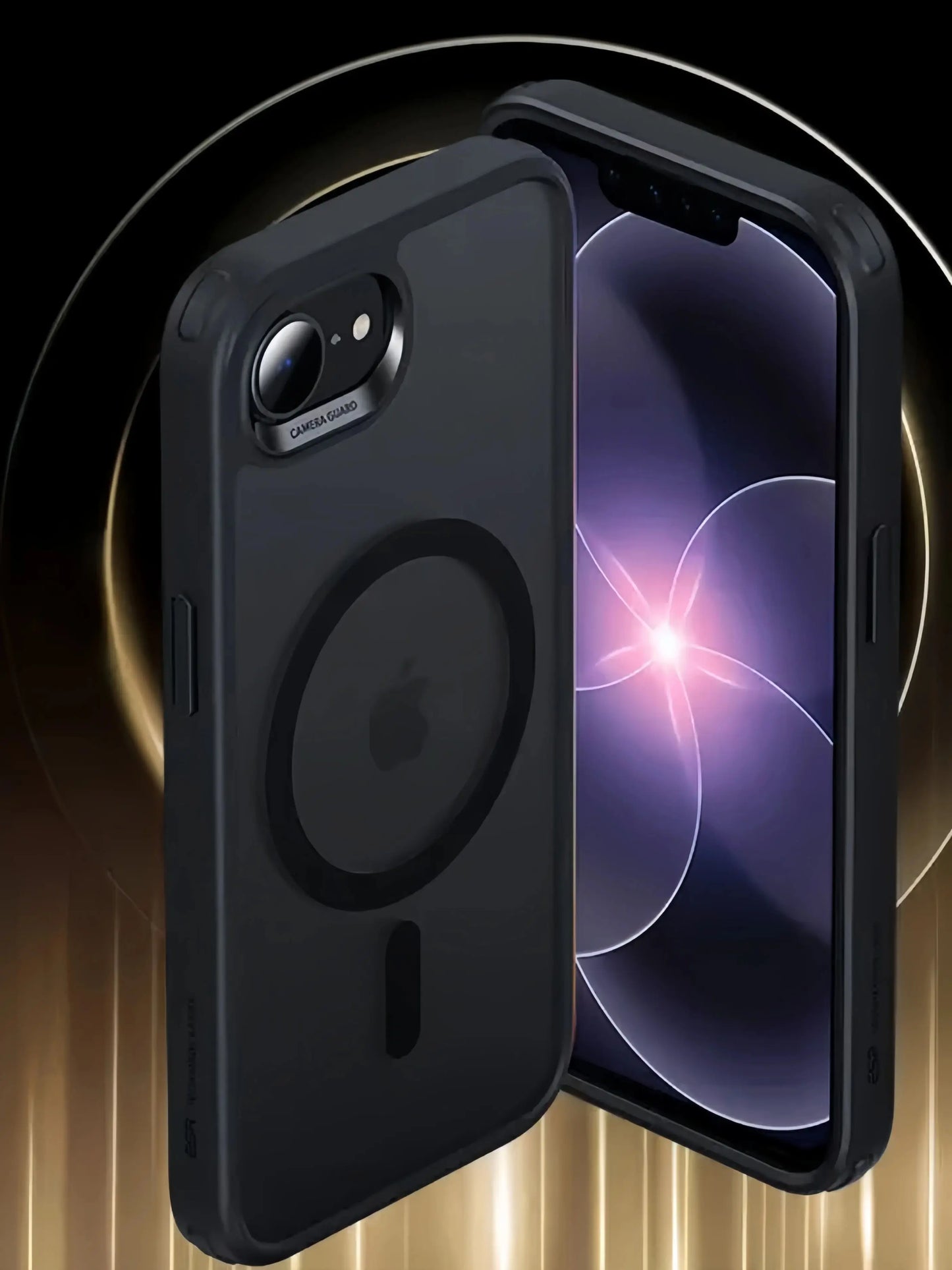 Funda para iPhone 17e/16e con Magnético, Translúcida, Mate, Antigolpes y Protectora - Negra