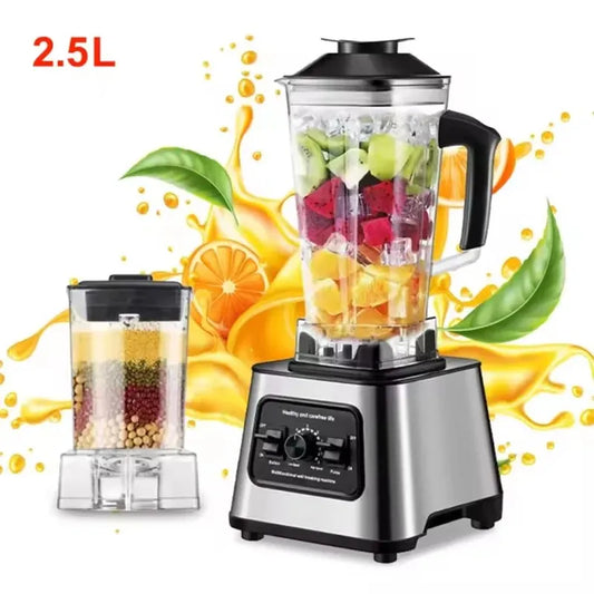 6000W Powerful Blender Mixer Juicer Smoothie Maker Table Blenders 2.5L Container Food Processor Blender Mixer for Ice Nut Fruit