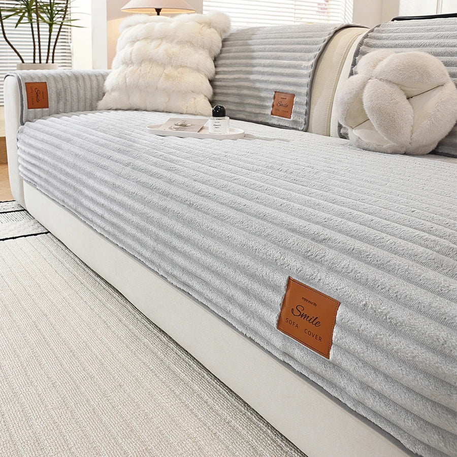 1 tapete de sofá con textura de felpa, suave y cómodo, lavable a máquina, diseño de una sola pieza, disponible en varios tamaños y colores