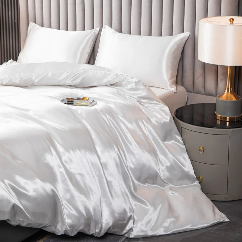 Funda nórdica Kuup con superficie satinada, juego de cama de colores, funda de edredón tamaño QUEEN KING, funda de cama de tela respetuosa con la piel de alta calidad