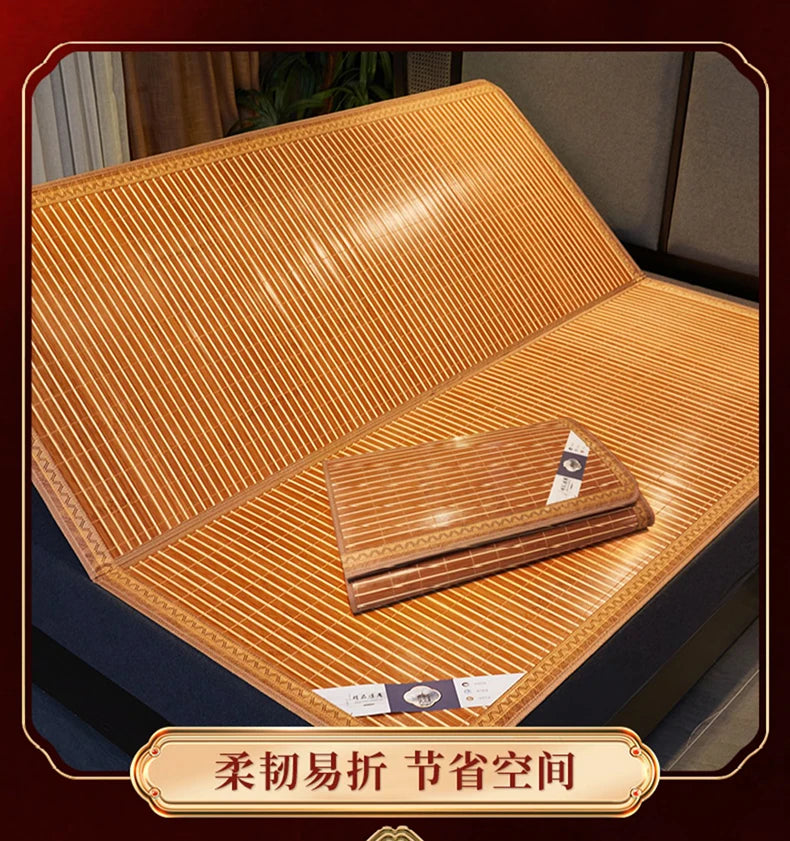 Estera para balcón, estera de bambú, cama doble de doble cara para el hogar, estera plegable de seda helada, cama individual para dormitorio de estudiantes