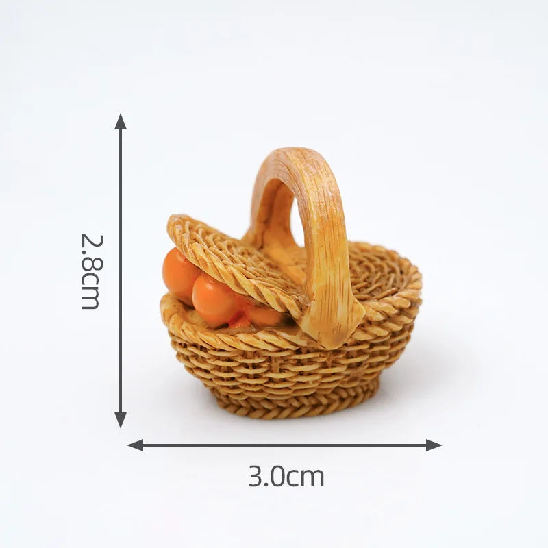 Cesta de Mimbre en Miniatura para Casa de Muñecas 1/12, Modelo de Cesta de Pan y Frutas, Accesorios para Escena de Cocina, Regalo para Niños