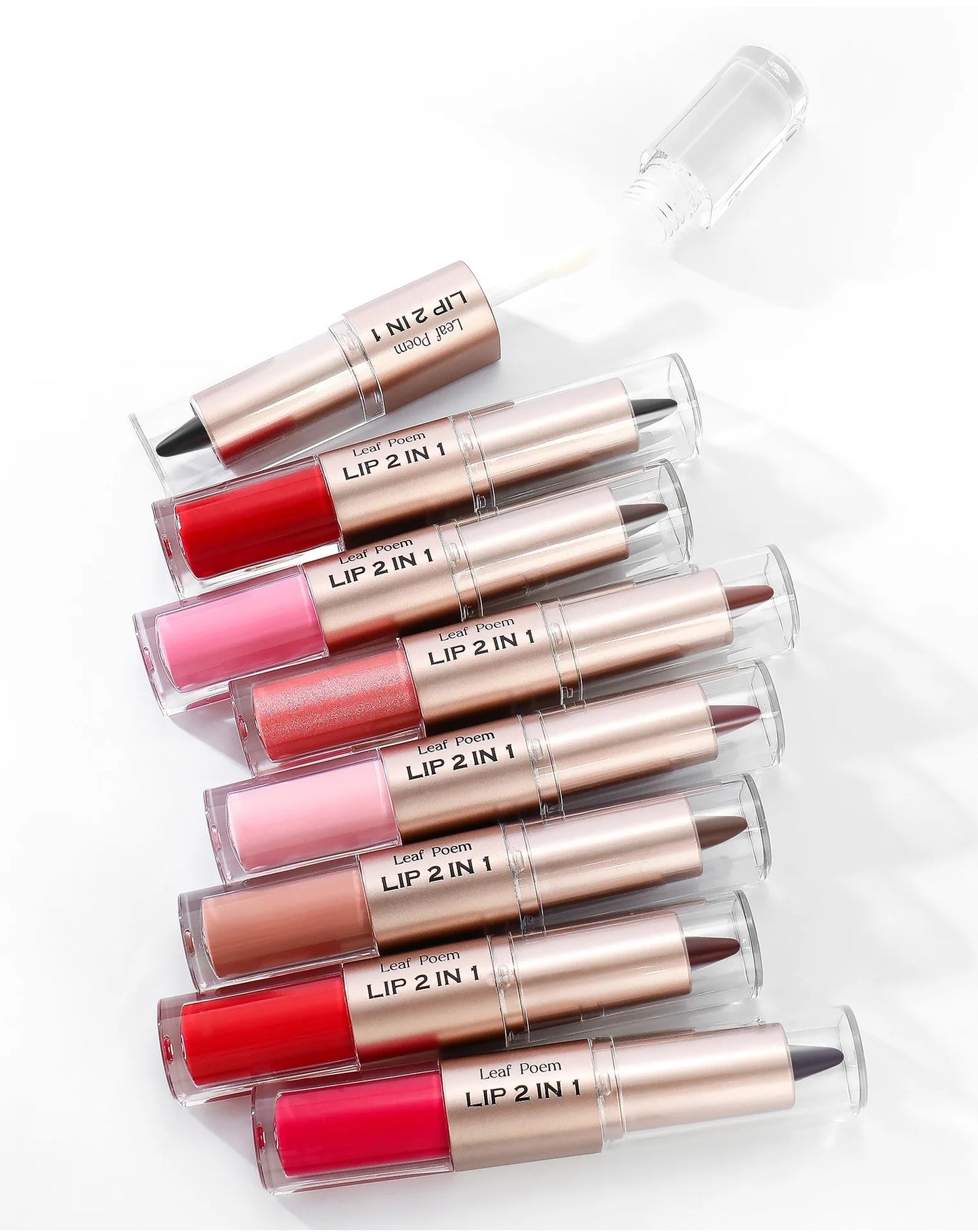 Maquillaje de Labios 2 en 1 Color Rosa Ciruela Oscuro, Delineador de Labios Mate, Brillo Labial Voluminizador con Efecto Espejo, Contorno de Labios Resistente al Agua, Maquillaje No Pegajoso