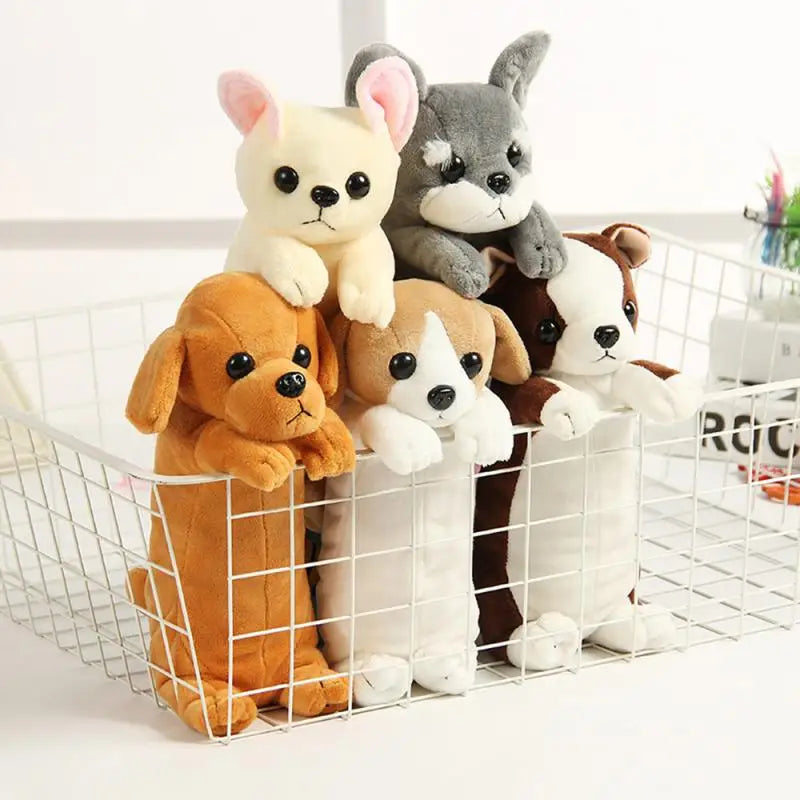 Estuche para lápices de papelería, bolsa para lápices con forma de perro de peluche de dibujos animados, bolsa para bolígrafos de animales, suministros escolares para niños, bolsa para lápices creativa