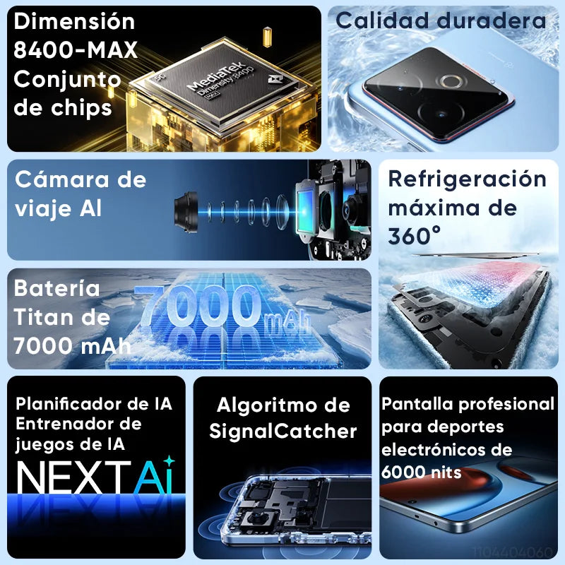 realme GT 7T 5G Smartphone nuevo MediaTek 8400-MAX, batería Titan de 7000 mAh, carga ultrarrápida de 120 W y pantalla de 6,8 pulgadas a 120 Hz. Versión global
