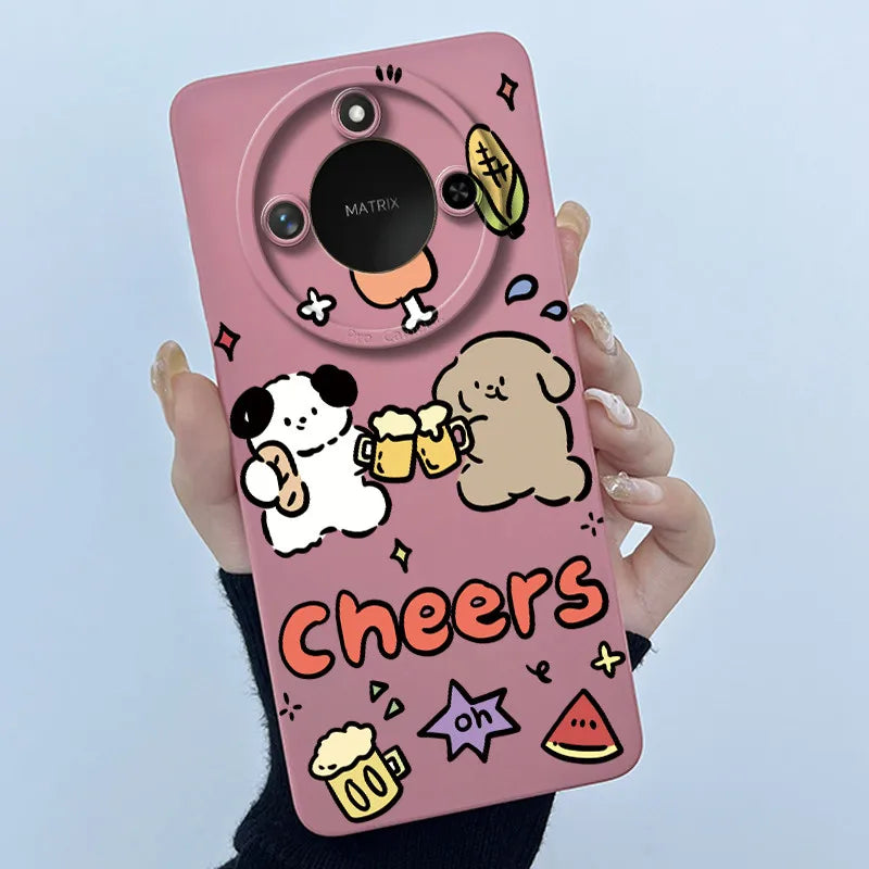 Para Honor X9C Funda de teléfono inteligente X9cSmart Funda de silicona suave dulce moda pintada dibujos animados niños niñas encantadora Funda trasera estampada
