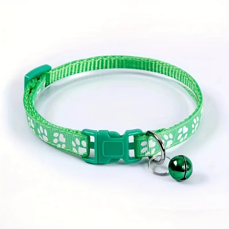 Collar de Moda para Gatos, con Patrón Colorido y Campana, Ajustable, para Gatos y Gatitos, Collar con Anillo DIY, Accesorios para Mascotas