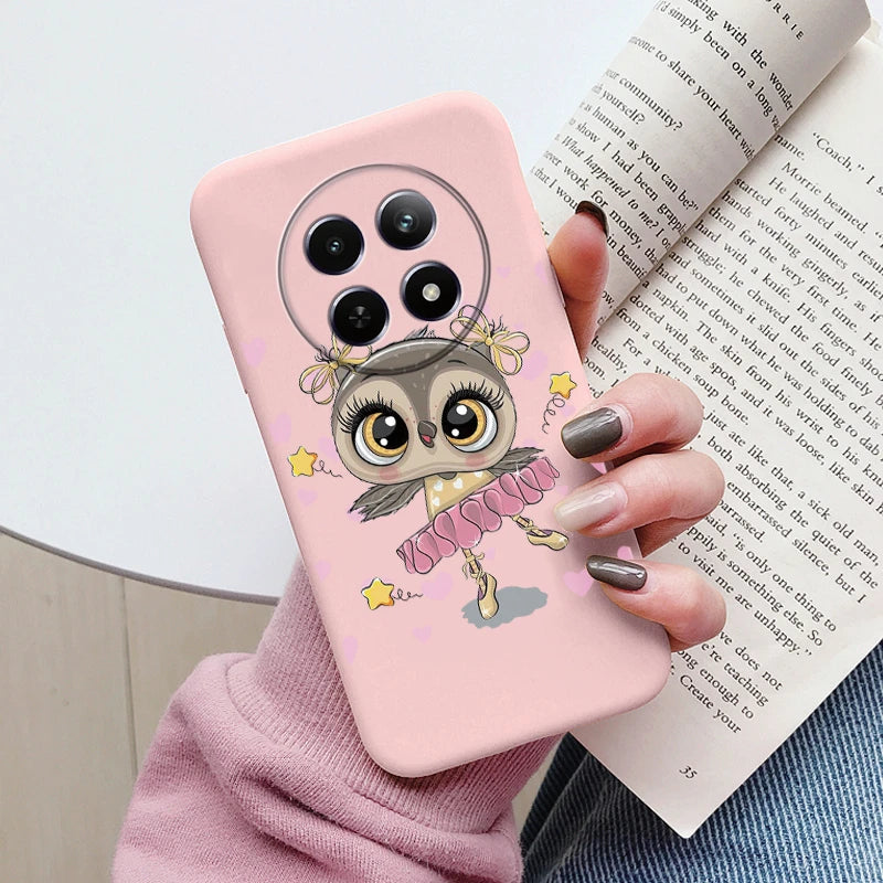 Funda para Realme 12 4G 12 + 13 + Plus 13 Pro + Plus 5G bonita funda trasera con forma de corazón y flor de silicona suave mate Fundas protectoras de dibujos animados