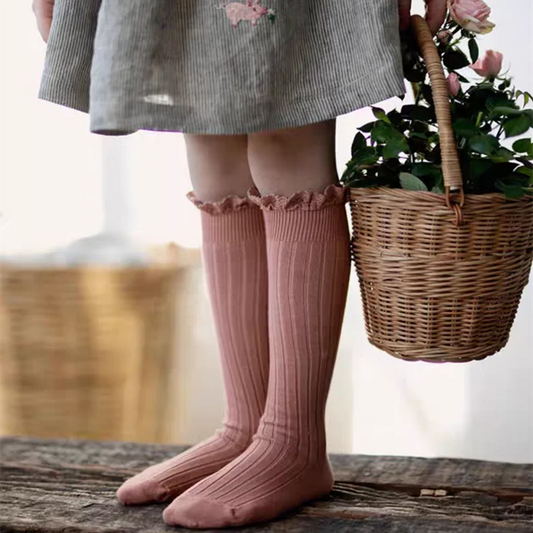 Calcetines Largos con Encaje para Niñas