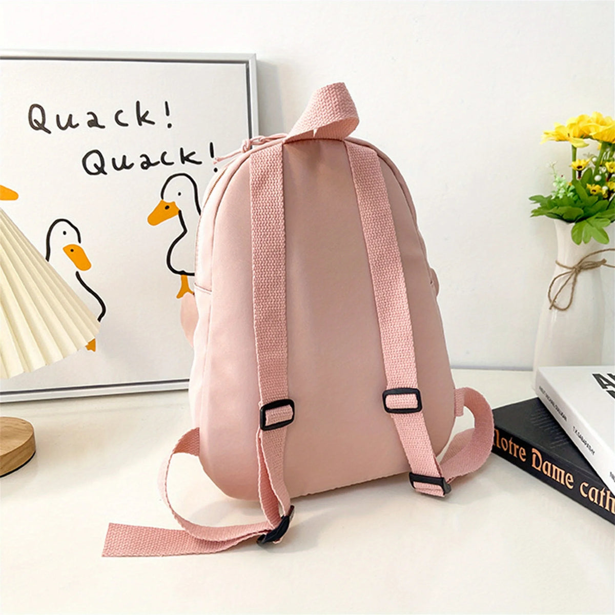Mochila con orejas de conejo para niña, mochila escolar informal impermeable de gran capacidad, mochila escolar con cremallera suave, viajes y regalos sólidos para adolescentes