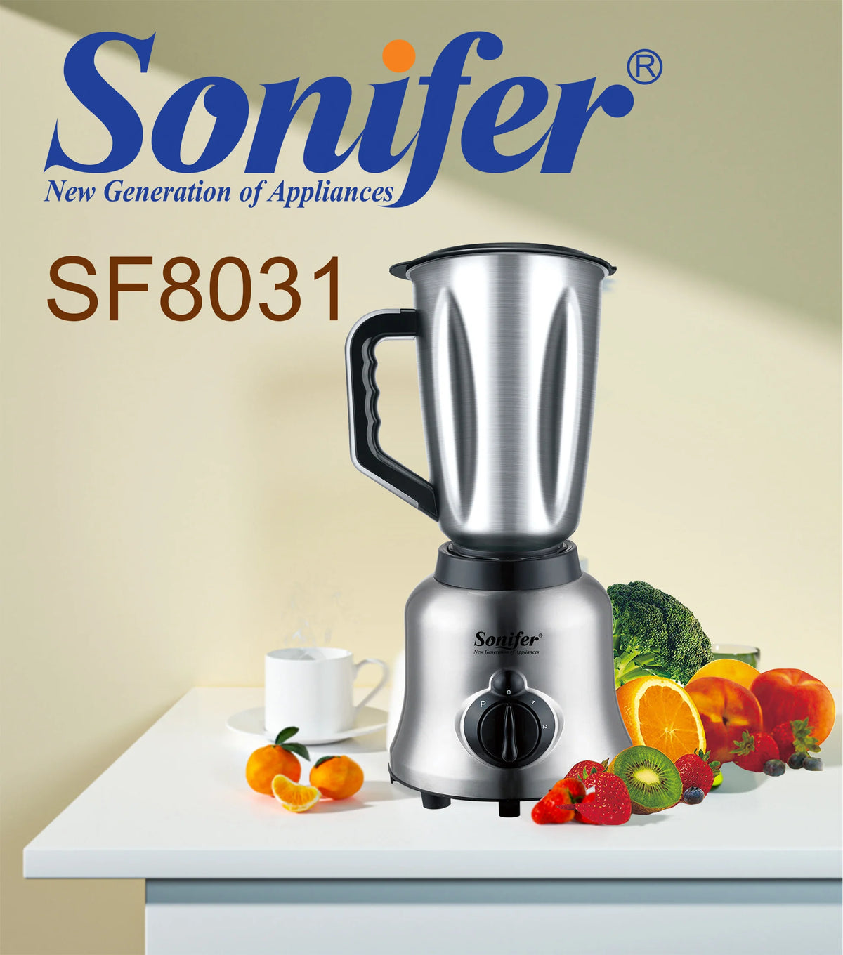Sonifer-licuadora y exprimidor de carne 2 en 1, mezclador de cocina de acero inoxidable de 400W, procesador de alimentos y frutas, batidos de hielo