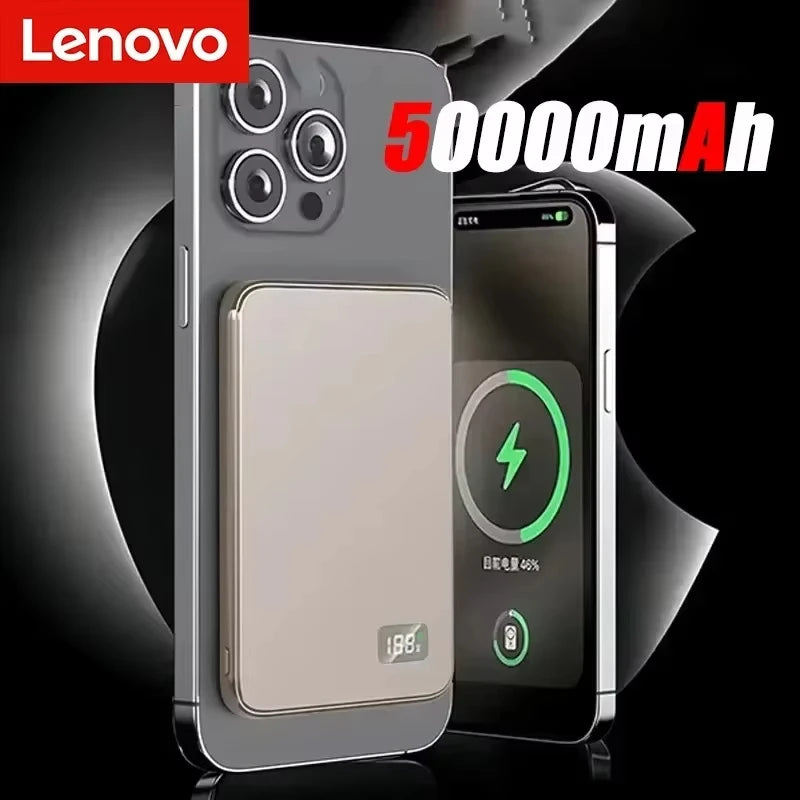 Batería Externa Magnética Inalámbrica Lenovo PD22.5W de Carga Súper Rápida Magsafe de 50000 mAh para Múltiples Teléfonos Inteligentes