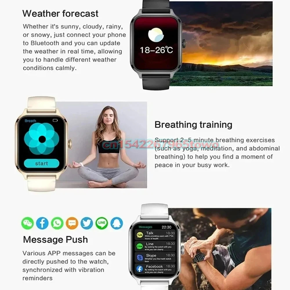 Reloj inteligente para Android IOS, pantalla HD de 1,83 pulgadas, Bluetooth, llamada, mensaje, alerta, música, modo deportivo, reloj inteligente para hombres y mujeres, regalo