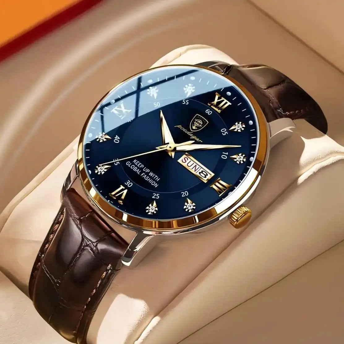 Reloj POEDAGAR Original de alta calidad para hombre, reloj de pulsera deportivo de cuero luminoso resistente al agua para hombre, relojes casuales elegantes de cuarzo para hombre