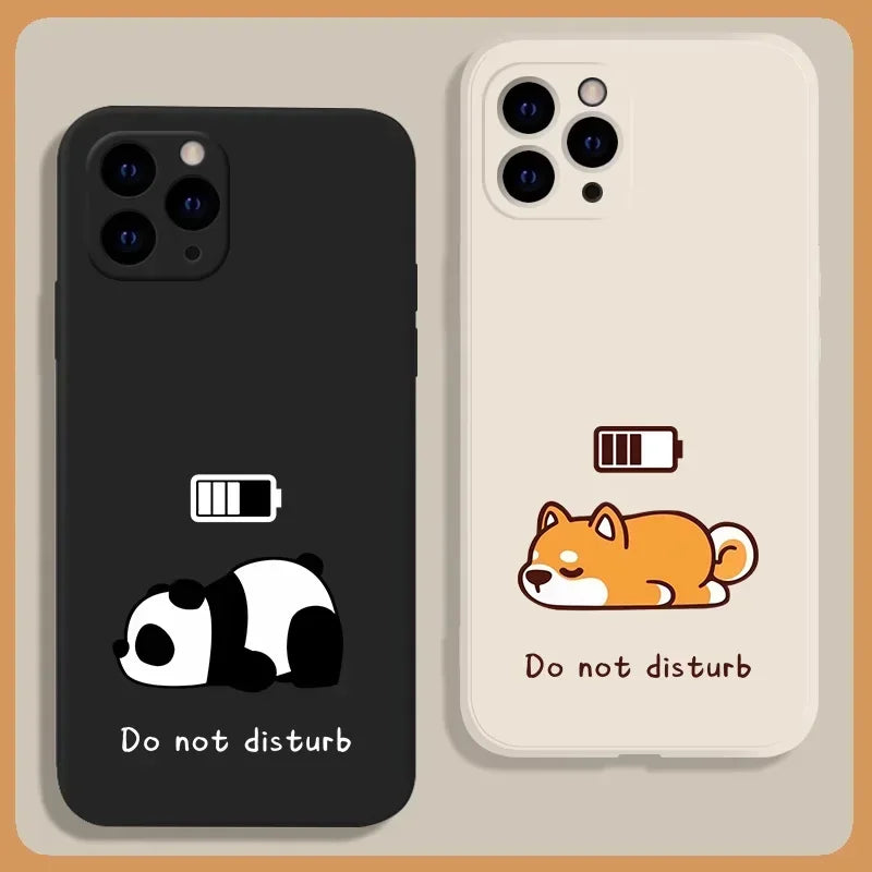 Funda de teléfono divertida con diseño de perro Panda para iPhone 17 14 15 12 11 13 16 Pro Max Mini 7 8 Plus SE, funda transparente de Animal bonito
