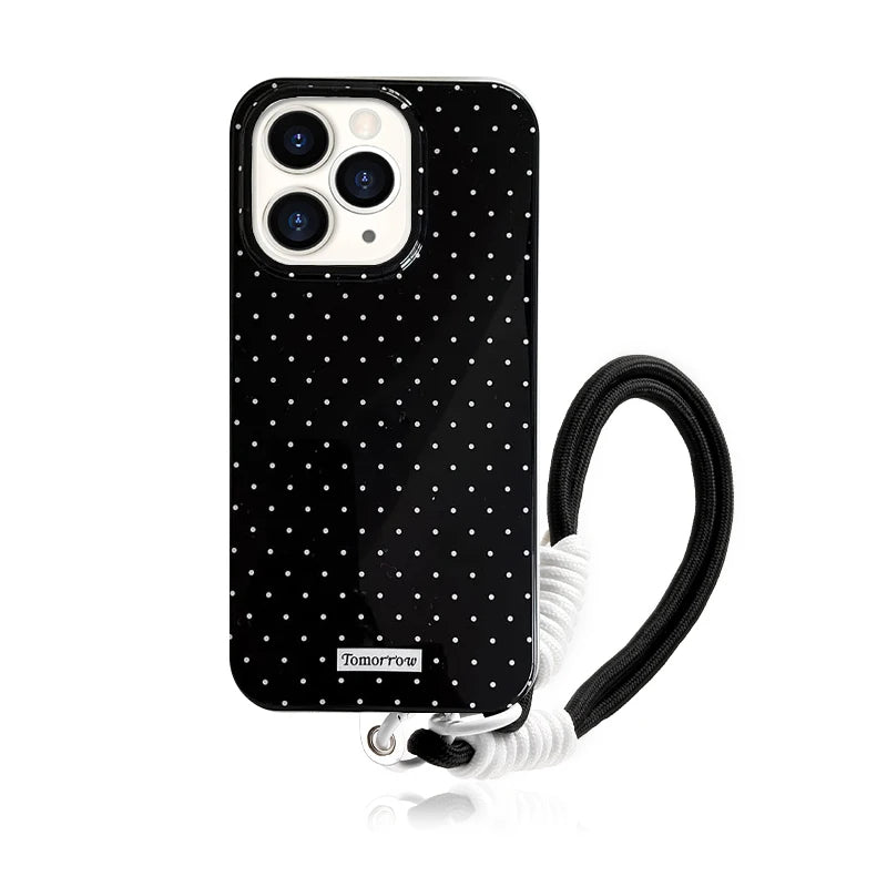 Funda de teléfono móvil pequeña y fresca de lunares INS para iPhone 17 16 15 14 13 12 Pro Max 11 funda ultrafina a prueba de golpes para iPhone Air