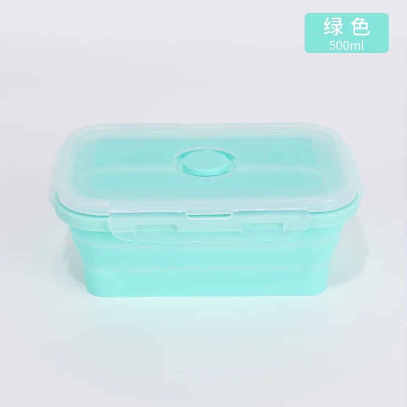 Contenedores plegables de almacenamiento de alimentos de 4PS con tapas y ventilación, juego de contenedores de preparación de comidas plegables de silicona apilables para cocina