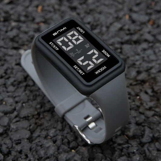2025 Reloj electrónico deportivo rectangular para hombre, resistente al agua, alarma de luz nocturna, reloj Digital ligero y portátil para hombre