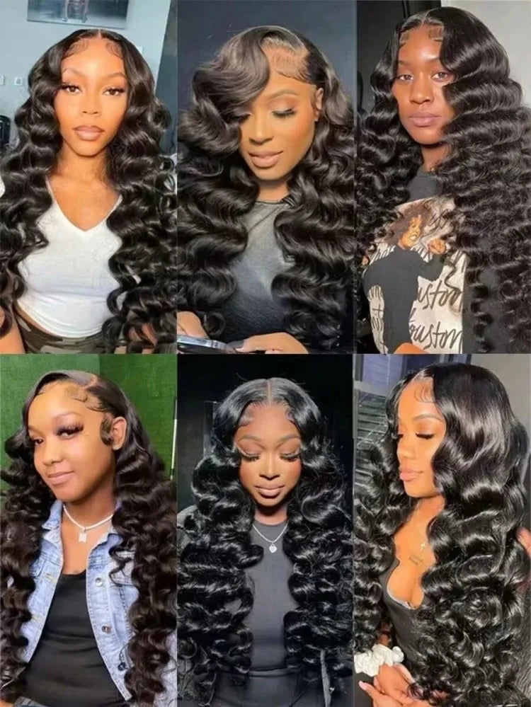 Peluca frontal de encaje HD 13x6 de 40 pulgadas con ondas sueltas y profundas, cabello humano brasileño rizado y ondulado, pre-arrancada para mujer