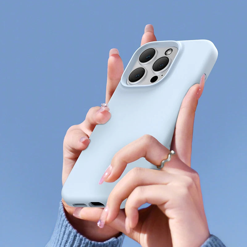 Funda de Lujo para iPhone 17 16 15 14 13 12 11 Pro Max, Funda Simple y Bonita para iPhone Air 16 15 14 Plus, Accesorios de Protección