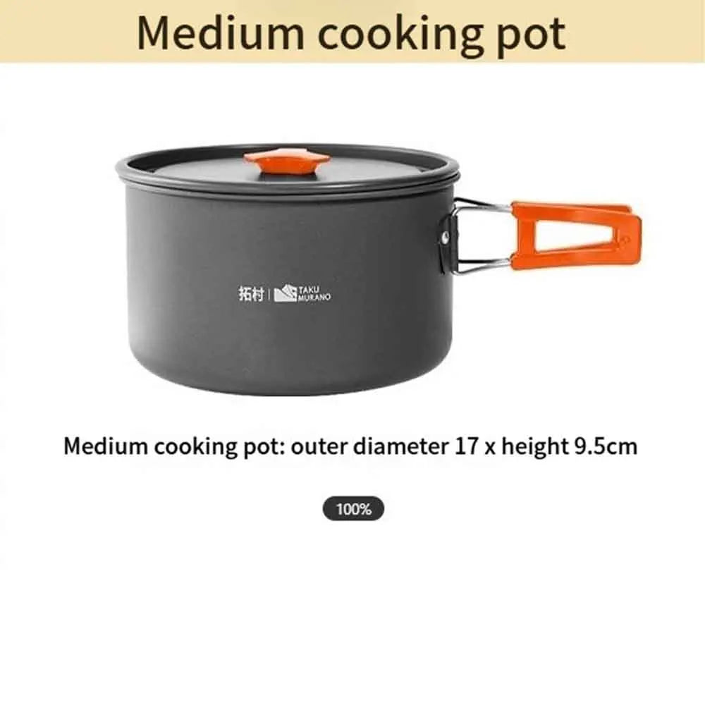 Juego de utensilios de cocina para acampar, juego de utensilios de cocina ultraligeros de aluminio, juego de utensilios de cocina portátiles para viaje con bolsa de almacenamiento