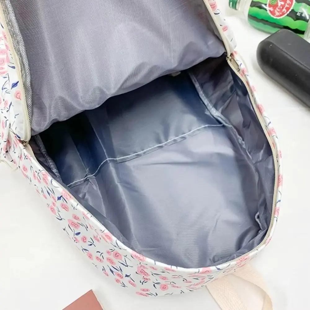 Mochila para estudiantes de moda de alta calidad, bolso escolar Floral de nailon para ocio, bolso de hombro informal estético para viaje