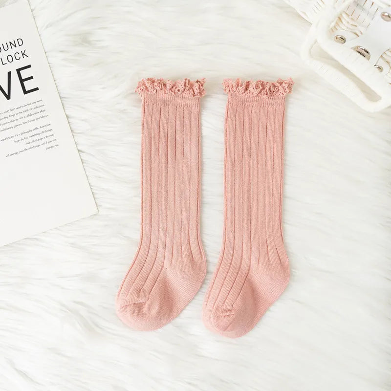 Calcetines Largos con Encaje para Niñas