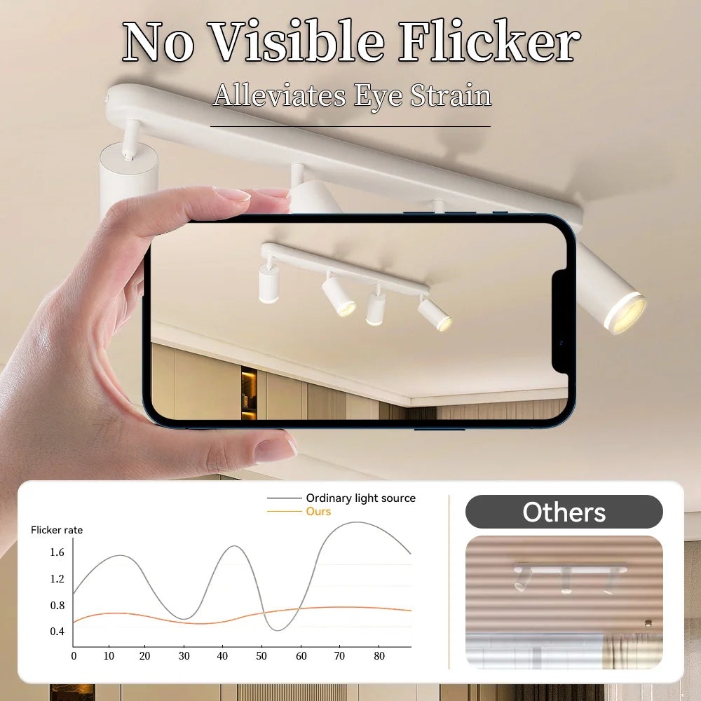 Lámpara de techo, luz de pista LED para dormitorio, pasillo, tienda, lámpara superior, bombilla GU10, iluminación de repuesto, focos LED ajustables