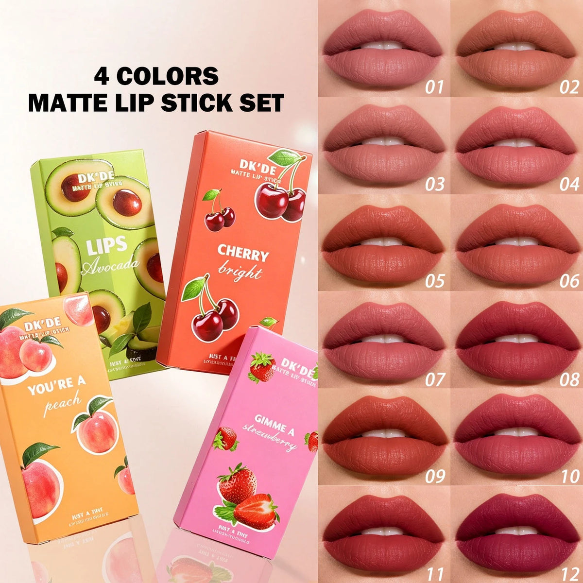 Set de Lápices Labiales de 3 Colores, Color Duradero, Resistente a la Transferencia, Apto para Todos los Estilos de Maquillaje
