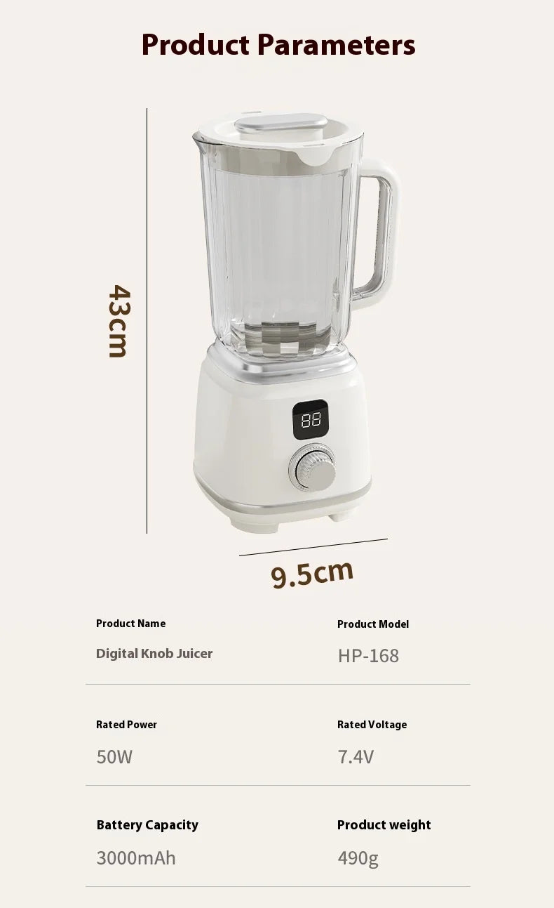Nueva Licuadora Doméstica con 10 Cuchillas, 3000mAH, Multifuncional, Trituradora de Hielo, Extractor de Jugos, Alta Tasa de Extracción, Utensilios de Cocina
