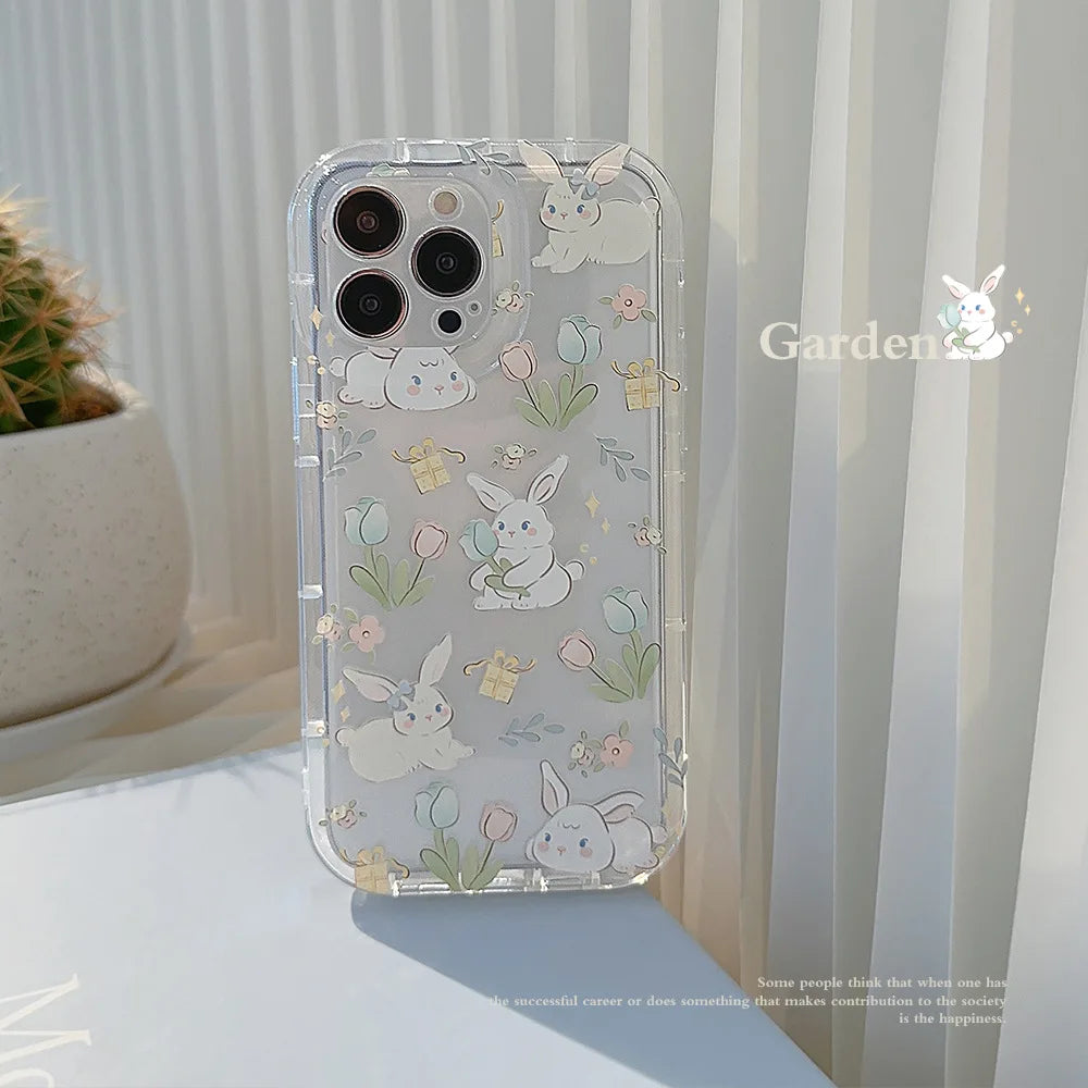 Funda de teléfono con estampado de conejito para Samsung Galaxy S25 S24 S23 S22 S21 S20 Plus Ultra FE A73 A72 A71 A52 A51 A32 Note 20 Airbag