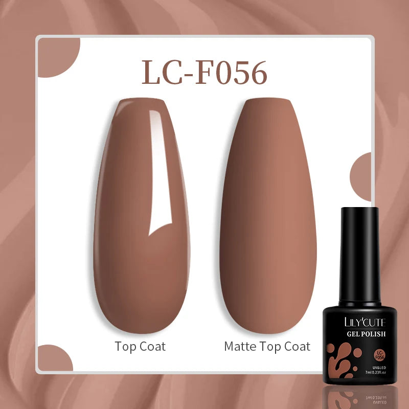LILYCUTE-esmalte en Gel para uñas, barniz semipermanente para manicura, con LED UV, 129 colores, 7ML