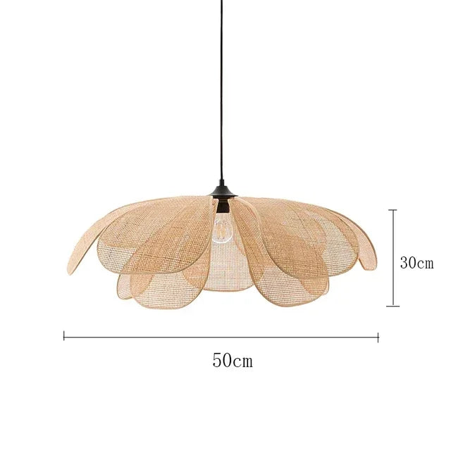 Lámparas de techo, lámpara colgante de ratán con forma de flor, lámpara colgante de ratán tejido para sala de estar, comedor, casa de huéspedes, decoración del hogar