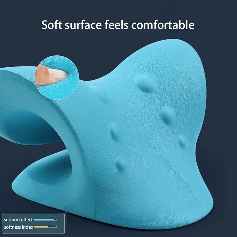 Camilla relajante para cuello y hombros, dispositivo de tracción quiropráctica Cervical, almohada de masaje para aliviar el dolor, alineación de la columna Cervical