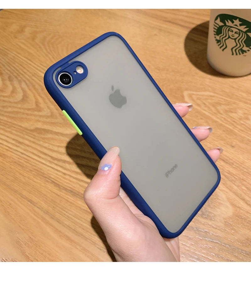 Funda anticaída 2 en 1 para iphone, carcasa protectora de poros finos, esmerilada, para iphone SE 2020, 7, 8, SE2, 2020, 2022