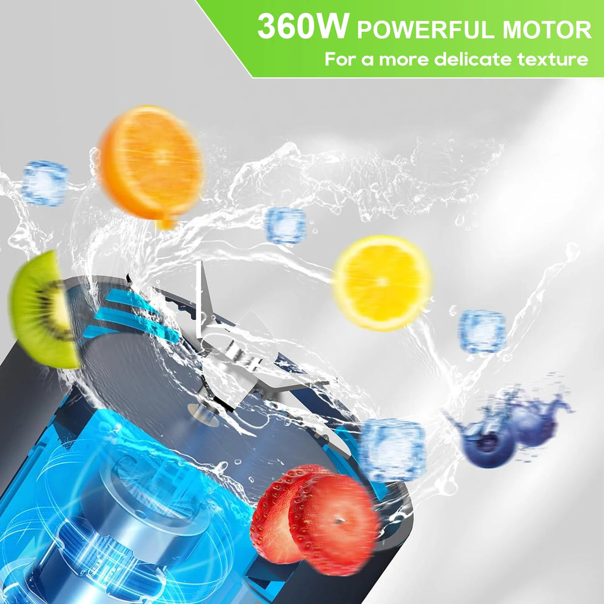 Exprimidor eléctrico portátil, mezclador de frutas frescas, 700ML, multifuncional, recargable por USB, batidos, licuadora, taza mezcladora para exteriores