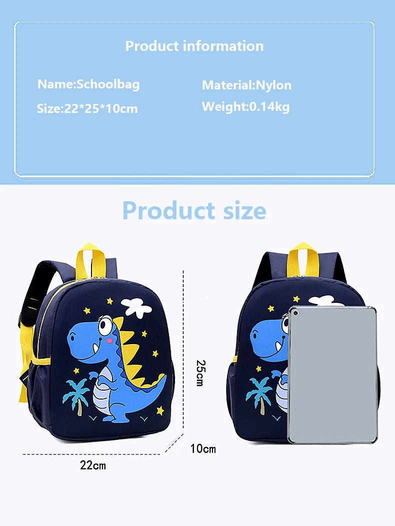 Mochilas bonitas de dinosaurio de dibujos animados para bebé, mochila escolar para guardería, mochilas escolares para niños y niñas, mochila ajustable con animales para chico