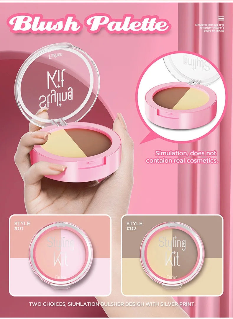 Set de Maquillaje de Juguete para Niñas: Manicura Falsa, Color de Labios, Sombra de Ojos, Cosméticos y Juguetes con Temática de Princesa (No se pueden lavar)