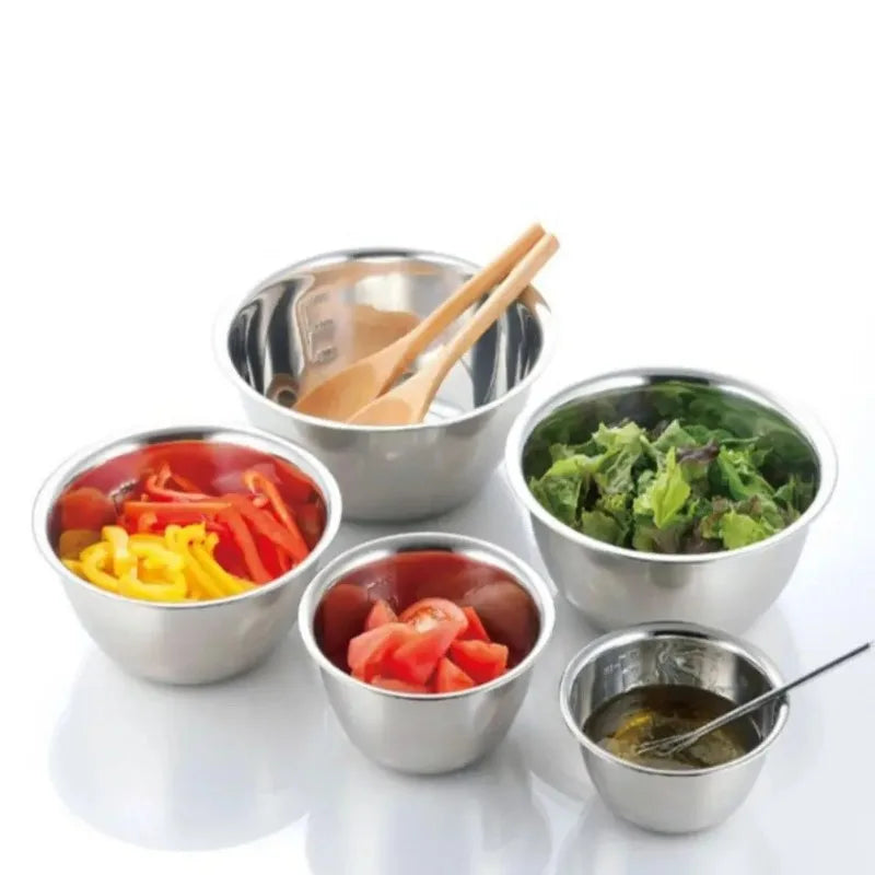 Cuencos de mezcla de acero inoxidable, cuencos de almacenamiento de anidación de cocina portátiles para el hogar, accesorios de Camping al aire libre