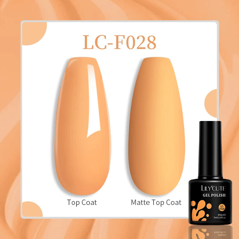 LILYCUTE-esmalte en Gel para uñas, barniz semipermanente para manicura, con LED UV, 129 colores, 7ML
